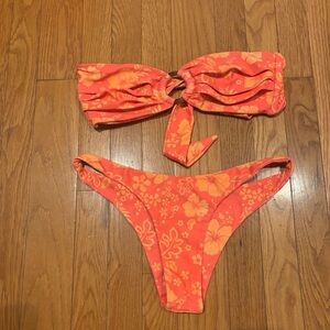 Kulani Kini Floral Orange Bikini Set